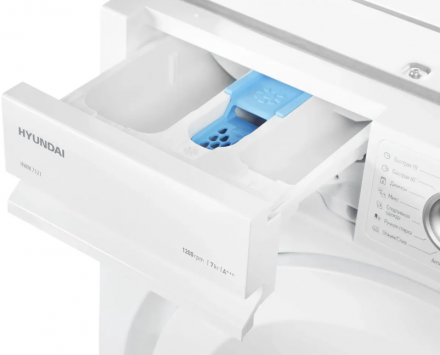 Встраиваемая стиральная машина Hyundai HWM 7121, белая, 7 кг, 1200 об/мин, 15 программ