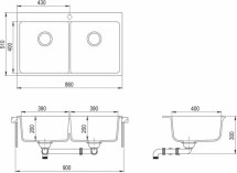 Кухонная мойка Aquasanita Magna SQM200AW (alba 710)