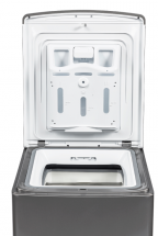 Стиральная машина БИРЮСА WM-MT813/05 M, металлик, с вертикальной загрузкой, 8 кг, 1300 об/мин, инверторная, с паром, 16 программ