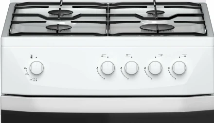 Газовая плита Darina C1001W, эмалированная, 4 конфорки, 50 л, поворотные переключатели, традиционная очистка