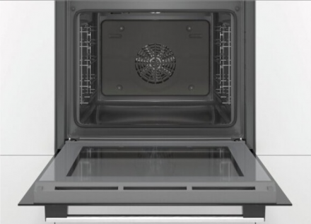 Встраиваемый электрический духовой шкаф Bosch HBA530BB0S, чёрный, 71 л, EcoClean, 4 режима, механическое управление