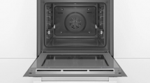 Электрический шкаф Bosch HBG5780W0, белый, Serie 6, пиролитическая очистка, 10 режимов, утапливаемые переключатели