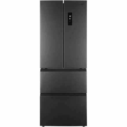 Холодильник трехкамерный Hyundai CM40043F Side by Side, инверторный нержавеющая сталь