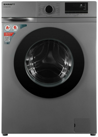Стиральная машина Kraft KF-MDS 6107G, серая, 6 кг, 1000 об/мин, 15 программ, с паром 