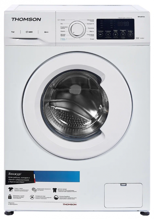 Стиральная машина Thomson WF30E7I02, с фронтальной загрузкой, с паром, 7кг, 1400об/мин, инверторная