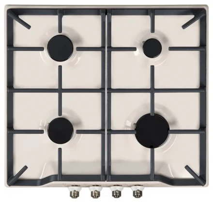 Варочная панель GEFEST 1212 К55,конфорок - 4 шт, решетки - чугун, панель - эмалированная сталь, электроподжиг, газ-контроль, бежевый
