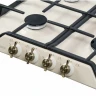 Варочная панель GEFEST 1212 К55,конфорок - 4 шт, решетки - чугун, панель - эмалированная сталь, электроподжиг, газ-контроль, бежевый