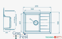 Кухонная мойка GranFest GF-Q650L