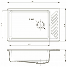 Кухонная мойка GranFest QUARZ GF-ZL51 (черный)