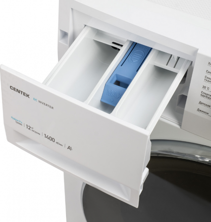 Стиральная машина CENTEK CT-1925, белый, 12 кг, 1400 об/мин, 15 режимов, инверторная