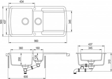 Кухонная мойка Aquasanita Lira SQL151AW (alba 710)