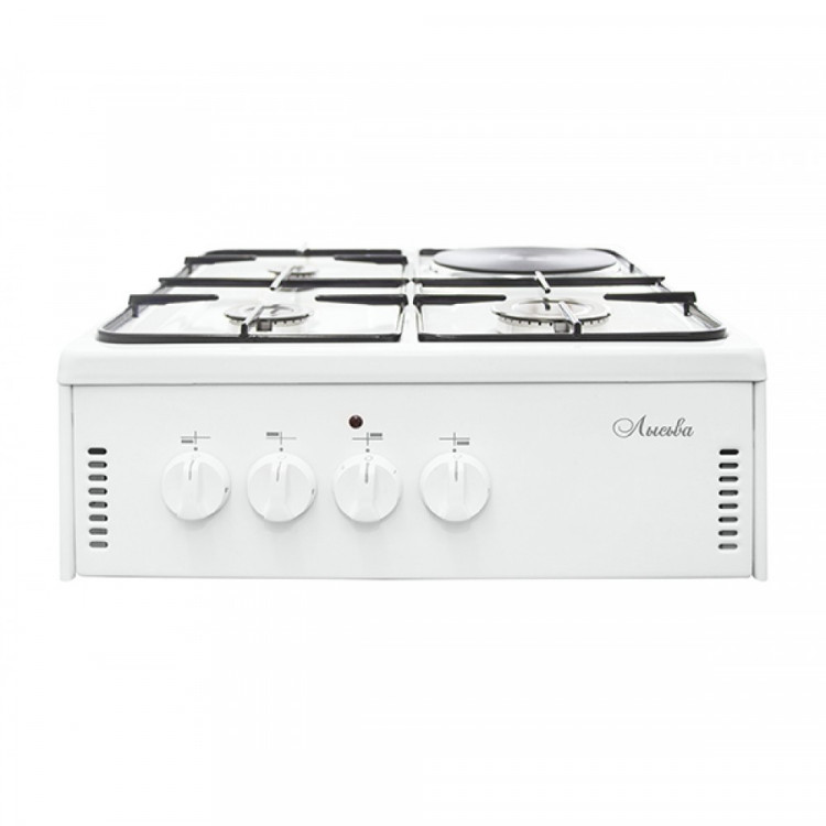 Электроплита Лысьва ПГЭН 1/3г 6М со стеллажом, 6.3 кВт, 4 конфорки, белая