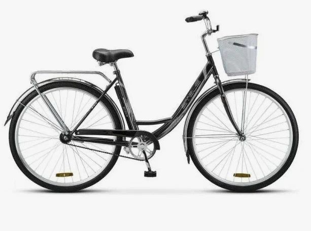 Велосипед STELS Navigator-345 28" Z010 LU085343 LU093739 20" Чёрный 2022 + корзина