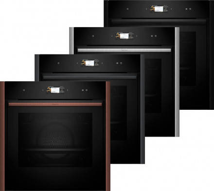 Духовой шкаф Neff B69VS7MY0, чёрный, SLIDE &amp; HIDE, 71 л, пиролиз, сенсорные Full Touch Control, телескопические направляющие