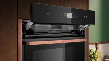 Духовой шкаф Neff B69VS7MY0, чёрный, SLIDE &amp; HIDE, 71 л, пиролиз, сенсорные Full Touch Control, телескопические направляющие