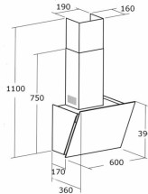 Кухонная вытяжка CATA Dio 600 GWH 02059003