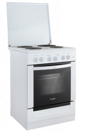 Электрическая плита GEFEST 6140-01, белый, эмалированная, 4 зоны нагрева, A, 55 л, регулировочные ножки 