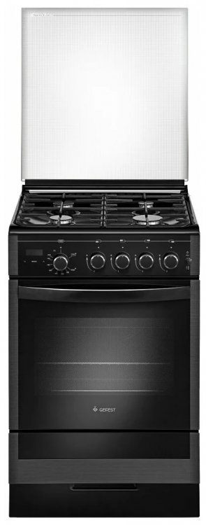 Кухонная плита GEFEST 5300-03 0046, конфорок - 4 шт, духовка - 52 л, электроподжиг, газ-контроль панели, гриль, чугунные решетки, 50 см