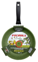 Сковорода Росинка Олива РОС 51-24, с крышкой, диаметр 24 см