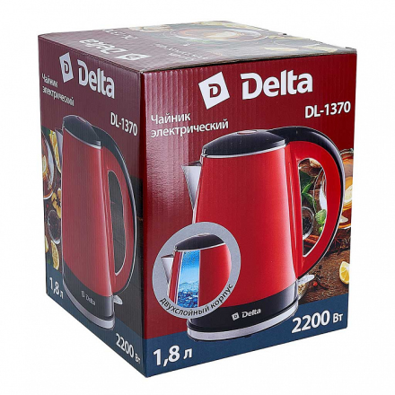 Электрочайник Delta DL-1370 (красный/черный)