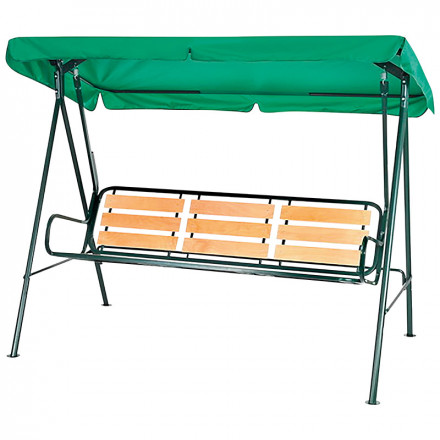 Качели садовые МЕБЕК Отдых1-Р трёхместные раскладные зеленые 100947