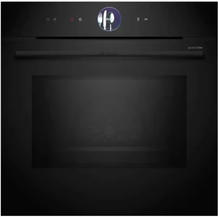 Духовой шкаф электрический BOSCH HMG976RB1S, черный, Serie 8, пиролитическая очистка, 20 режимов, с СВЧ, телескопические направляющие