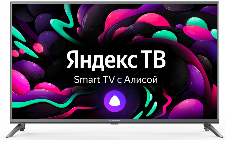 43" Телевизор STARWIND LED43UG400 LED на платформе Яндекс.ТВ, стальной