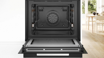 Электрический духовой шкаф с микроволнами Bosch Serie 8 HNG978NB1, черный, пиролитическая очистка