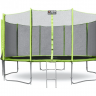 Каркасный батут Alpin 15 ft (465 см) с защитной сеткой и лестницей 465х465х269 см черный/зеленый