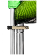 Каркасный батут Alpin 15 ft (465 см) с защитной сеткой и лестницей 465х465х269 см черный/зеленый