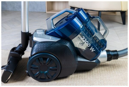 Пылесос GARLYN CV-500, синий/черный, сухая уборка, емкость пылесборника 2л, 2200 Вт