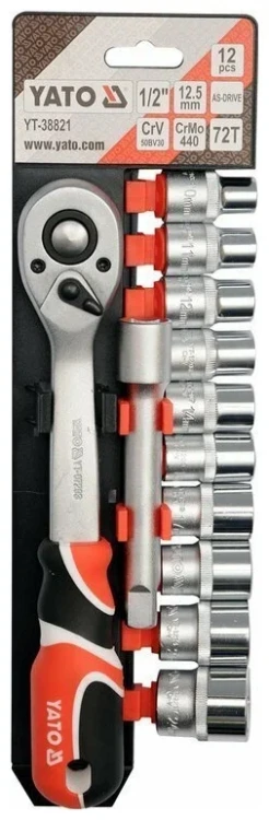 Набор торцевых головок Yato YT-38821 (12 предметов)