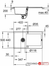 Кухонная мойка Grohe K500 50-C 86/50 1.0 31644AP0 (черный гранит)