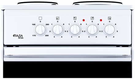 Электрическая плита ЛАДА NOVA AE 14027 W, белый, 4 зоны нагрева, 50 л, эмалированная, традиционная очистка 