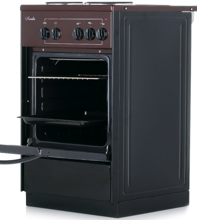 Электрическая плита Лысьва ЭП 301 BN, коричневый, эмалированная, 3 зоны нагрева, 57 л