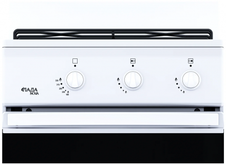 Кухонная плита Лада Nova CG 32013 W, газовая, 2 конфорки, белая, 30 л, га-контроль духовки 