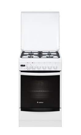 Кухонная плита GEFEST 5102-03, комбинированная, электроподжиг, 4 конфорки, газ-контроль горелок стола, электрическая духовка, 55 л