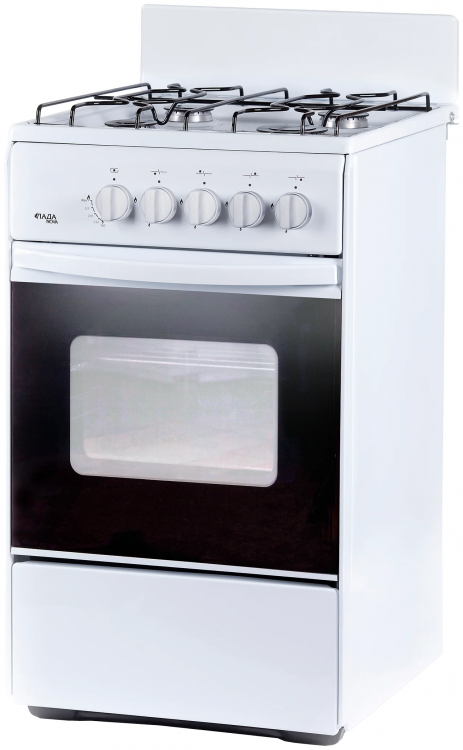 Кухонная плита Лада Nova RG 24043 W, газовая, газ-контроль, 50 л, 4 конфорки 