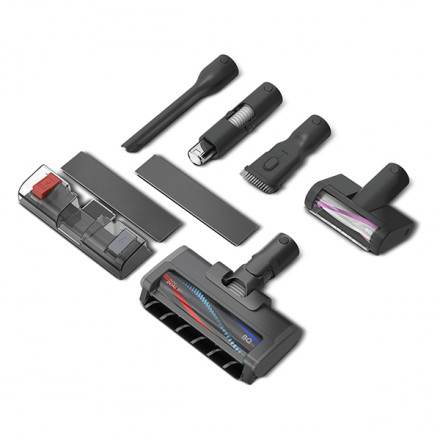 Беспроводной вертикальный пылесос BQ VCA1005W серый, управление мощностью на рукоятке, подсветка зоны уборки