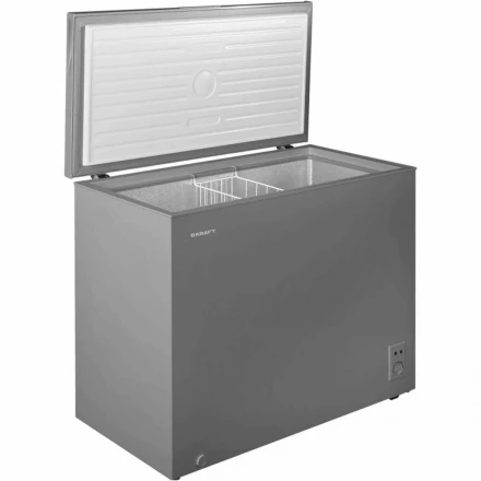Морозильный ларь KRAFT BD (W)-280SRX, 280/260 л, класс A+, серый, ручная разморозка