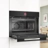Духовой шкаф электрический встраиваемый с СВЧ Bosch CMG9241B1, Serie 8, черный, традиционная очистка, 10 режимов