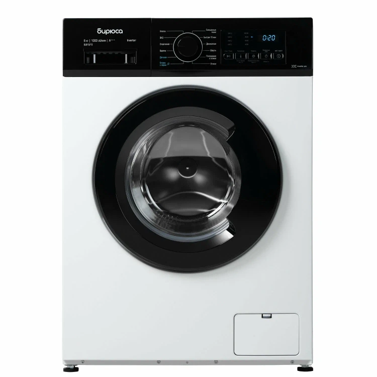 Стиральная машина БИРЮСА WM-SL610/15 Белый, 6 кг, 1000 об/мин, 12 программ, инверторная, с паром 