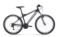 Велосипед FORWARD FLASH 26 1.0 (26" 21 ск. рост. 15") 2022, черный/серый, RBK22FW26642
