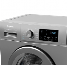 Стираьная машина БИРЮСА WM-SM712/08 M Металлик, 7 кг, 1200 об/мин, 12 программ, инверторная, с паром 