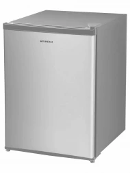 Однокамерный холодильник Hyundai CO1002 (серебристый), 66 л, внешнее покрытие-металл, размораживание - ручное, 44.5 см х 63 см х 51 см