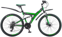 Уценённый велосипед STELS Focus MD 26" 21-SP V010*LU088523*LU073824 *18" Чёрный/зелёный