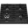 Газовая варочная панель GEFEST ПВГ 1214-01 К2, черная, 4 конфорки, газ-контроль, электророзжиг, чугунные решетки