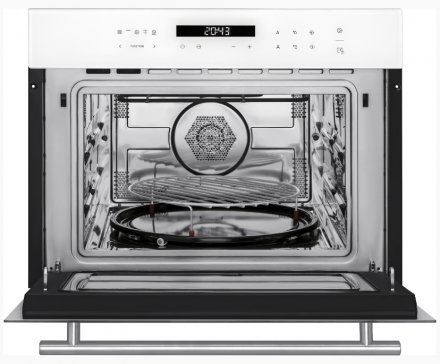 Компактный духовой шкаф WEISSGAUFF OE 442 W, белый, 8 функций, 13 программ, сенсорное управление, с СВЧ