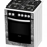 Газовая плита GEFEST 6500-02 0313, белый / с рисунком "мрамор", гидролизная очистка, полный газ-контроль и электророзжиг, чугунные решетки, без крышки