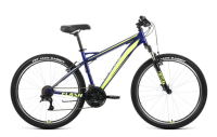 Велосипед FORWARD FLASH 26 1.2 (26" 21 ск. рост. 17") 2022, синий/ярко-зеленый, RBK22FW26656